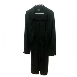 City Chic Black Button Down Shirt Dress Size 24